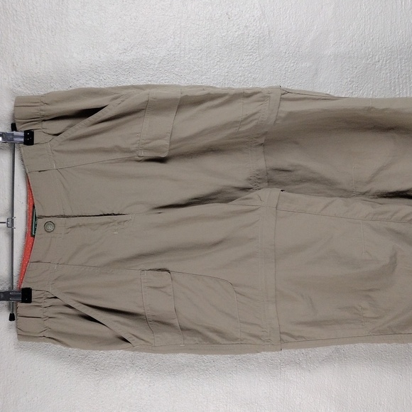 L.L. Bean Khaki Nylon Mid Rise Zip Away Short Pant Combo Straight Leg Cargo Pant - Picture 2 of 13